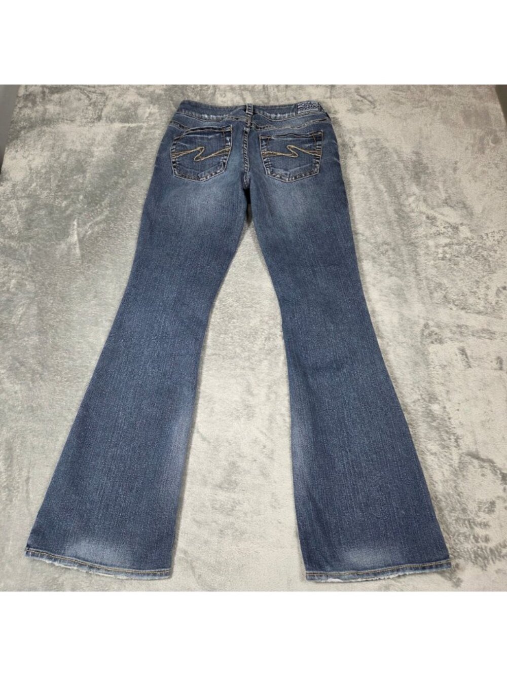 Silver Jeans Womens 28X33 Blue Aiko Bootcut Distressed Western Glove Works - Picture 7 of 12